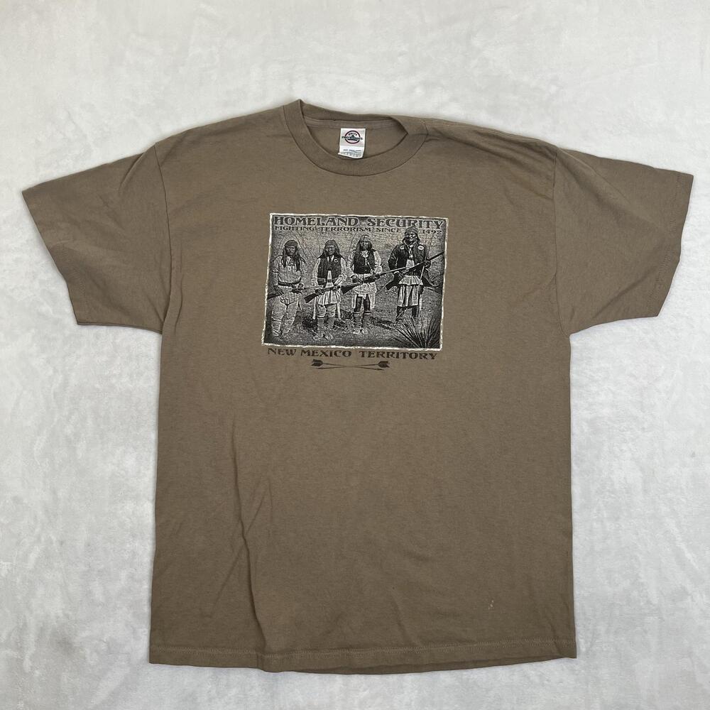 VTG Homeland Security New Mexico Territory T-Shirt Mens Large Native American